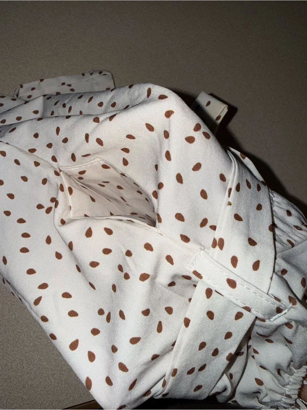 Bailey’s Blossoms Sydney Tie-Waist Jumpsuit Cream & Brown Specks size 3-6 months